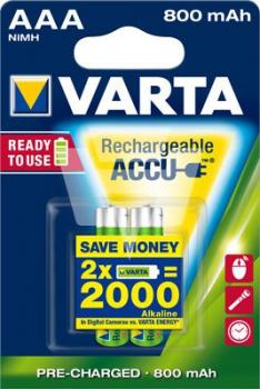 VARTA AAA Micro Accu Ready 2 Use Ni-MH 1,2V 800mAh 2er BK